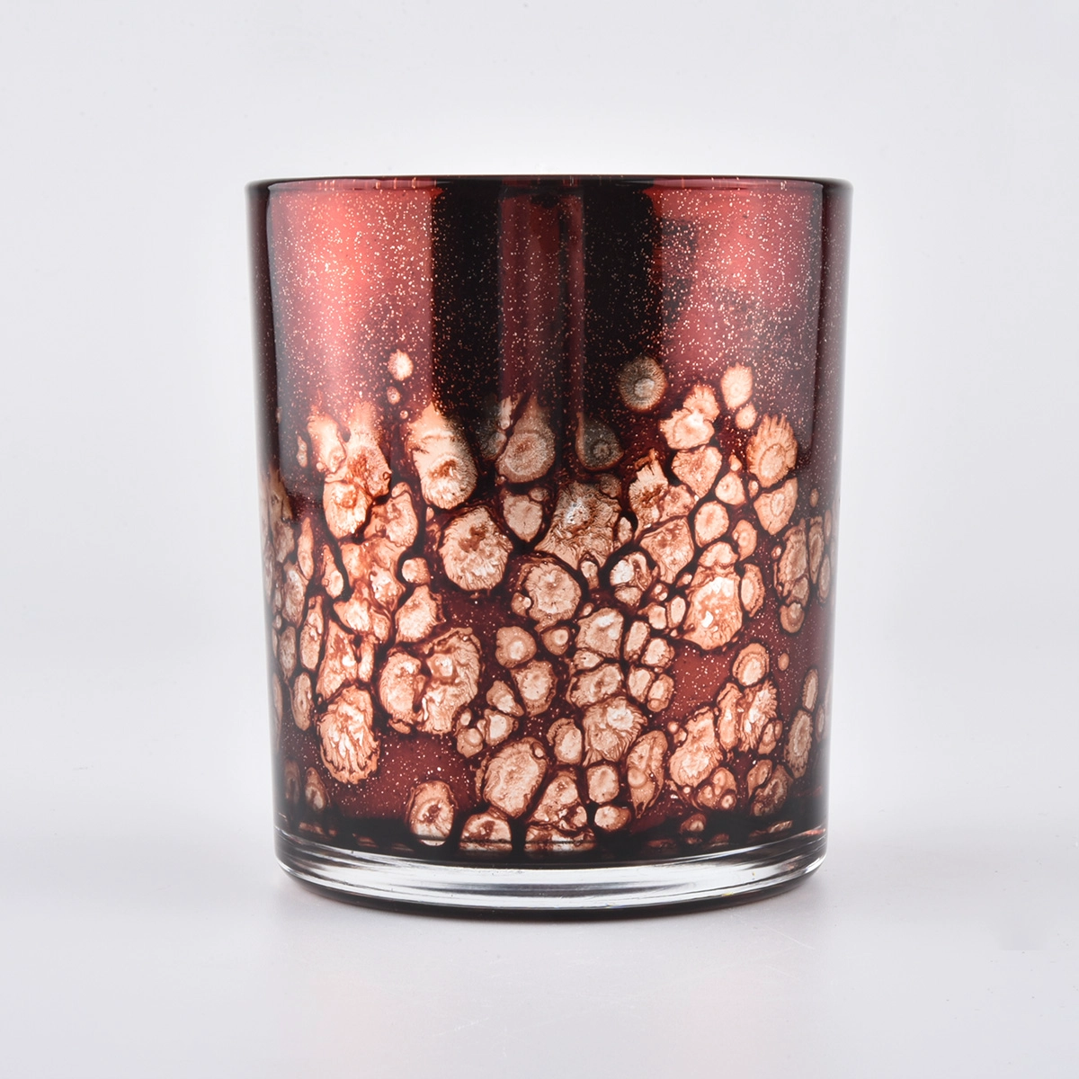 colorful dots glass candle jars gold color candle jars for wholesale