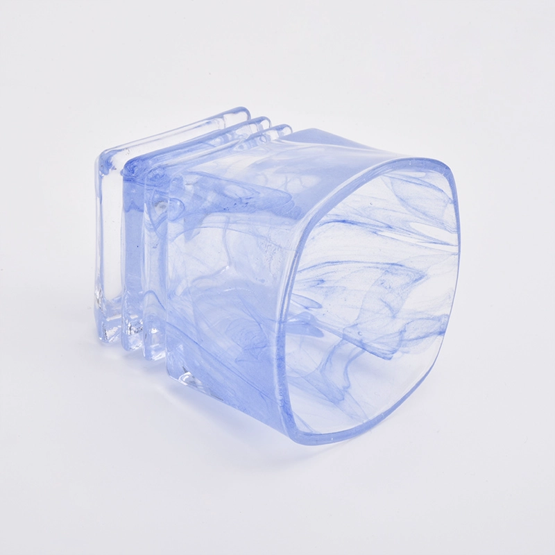 Luksus 130ml Blue Cloud Glass Candle Jar for Leverandør