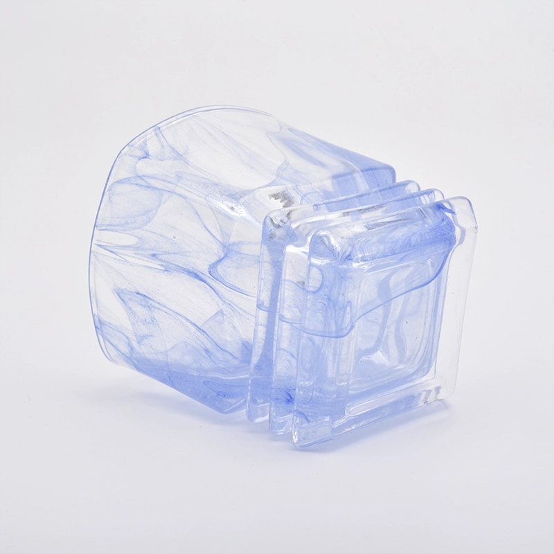 Luksus 130ml Blue Cloud Glass Candle Jar for Leverandør