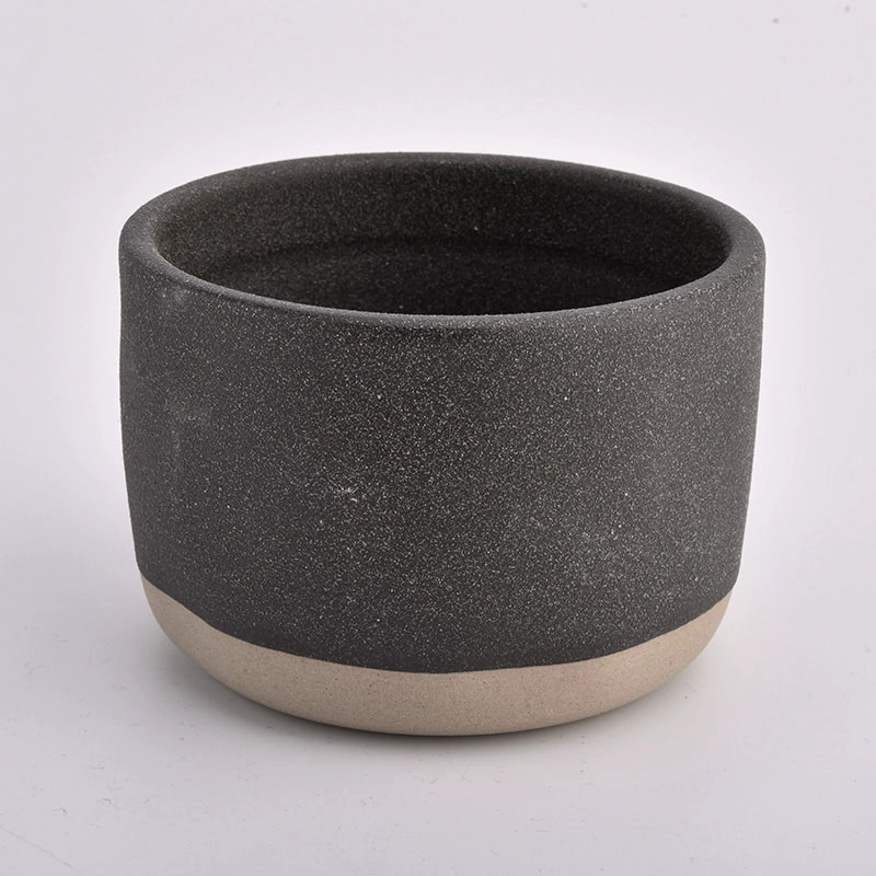 Popular 14oz ceramic candle jars with sandy surface