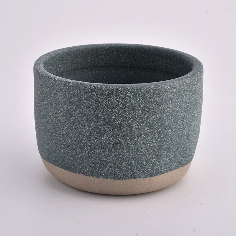 Popular 14oz ceramic candle jars with sandy surface