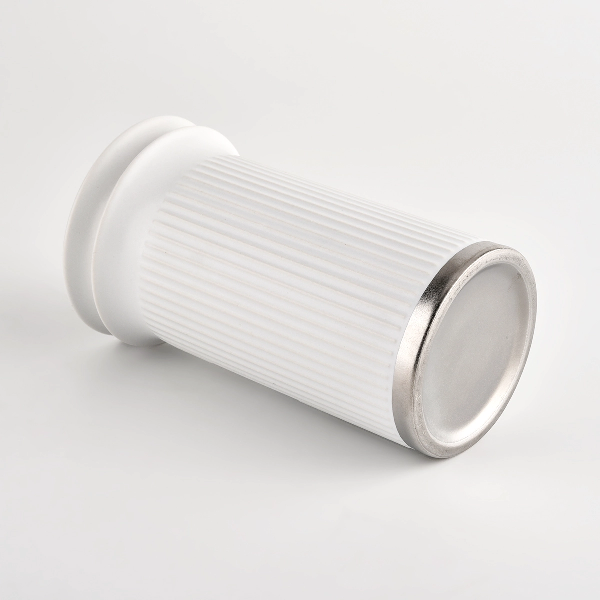 Custom tall white ceramic jars for candle filling with lids Custom tall white ceramic jars for candle filling with lids