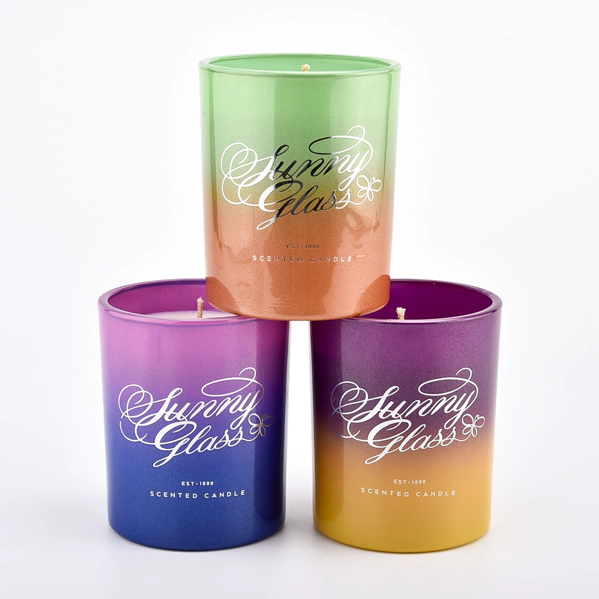 8oz 10oz 12oz 16oz gradient color ombre glass candle jars