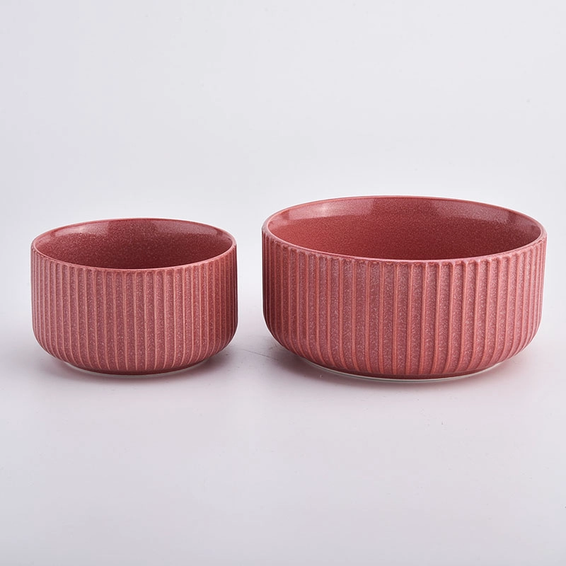 red large ceramic container with concavo-convex surface
