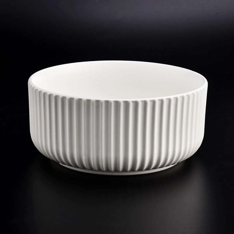large matte white ceramic jar for candle making