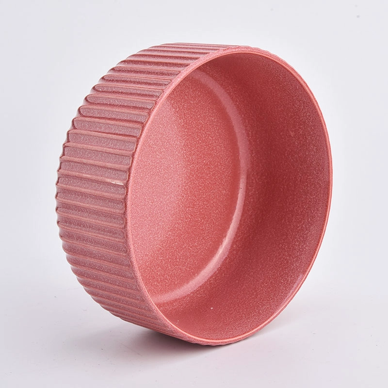 red large ceramic container with concavo-convex surface