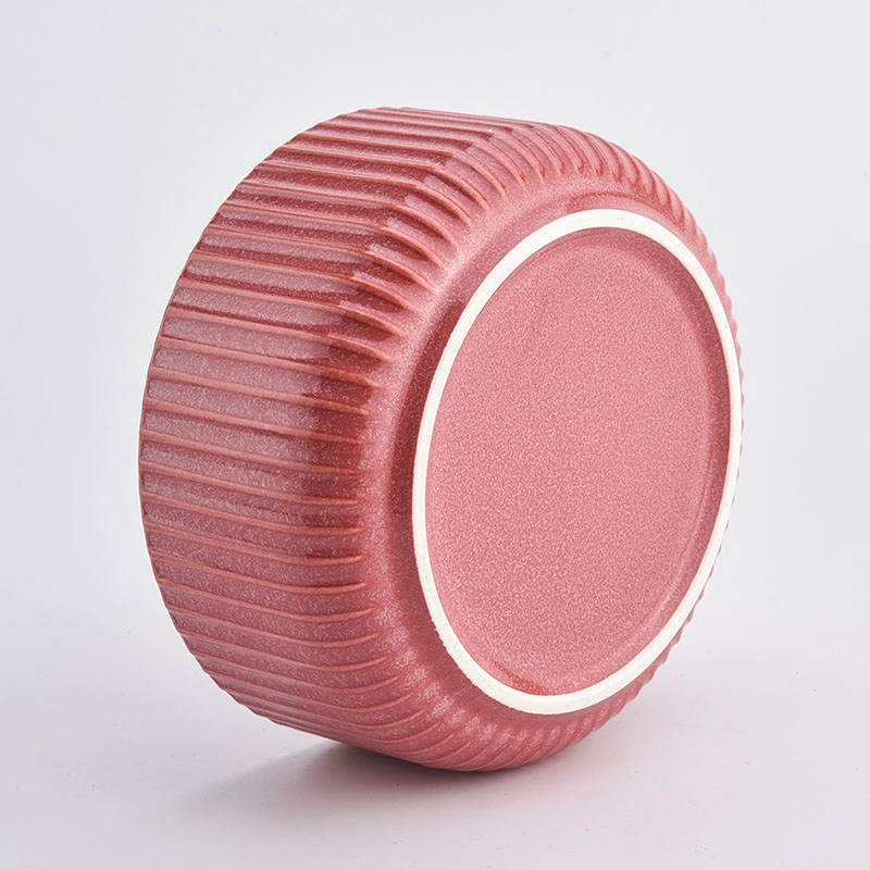 red large ceramic container with concavo-convex surface