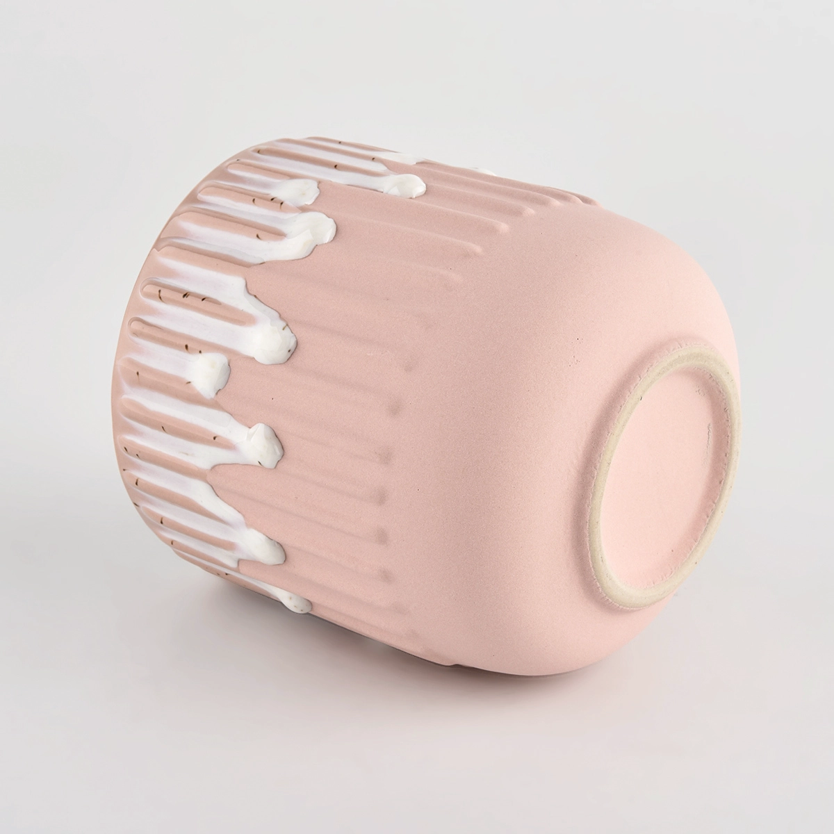 Strip ceramic candle jar with lids for candle jars