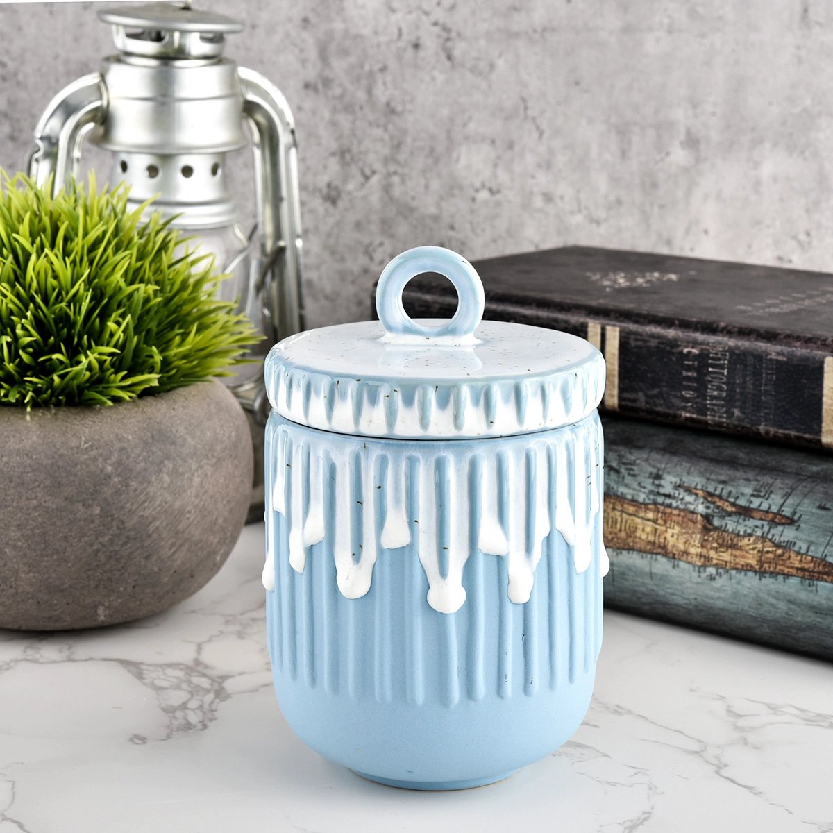 reactive glazed 10oz ceramic candle jars with lids reactive glazed 10oz ceramic candle jars with lids