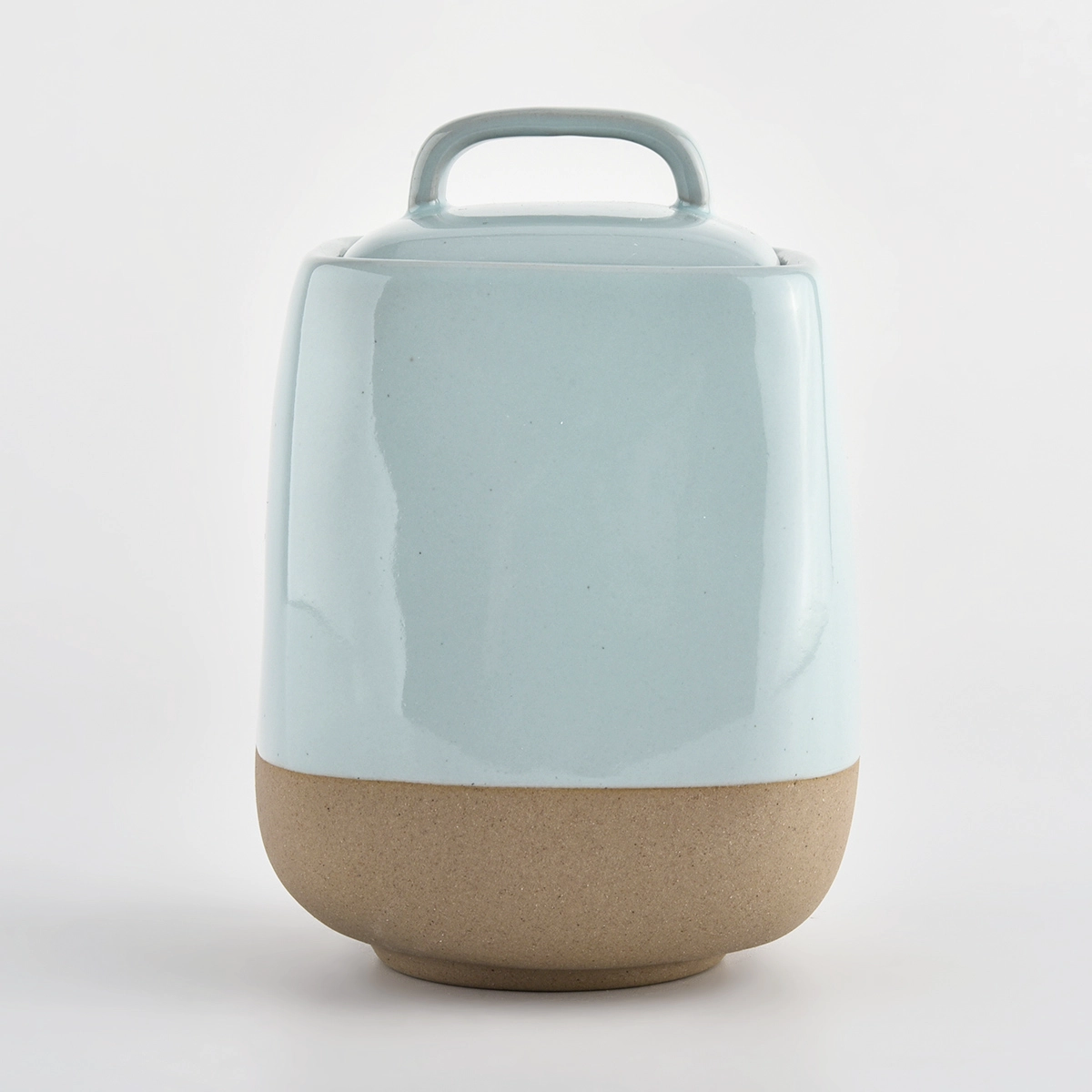Home decor ceramic candle jar with lid