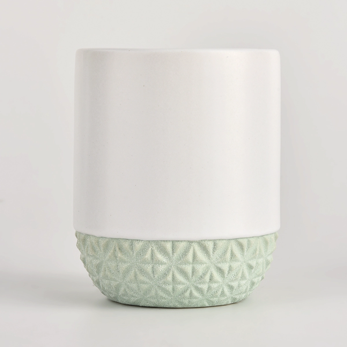 Sandy sureface ceramic candle jar with lids from Sunny Glassware
