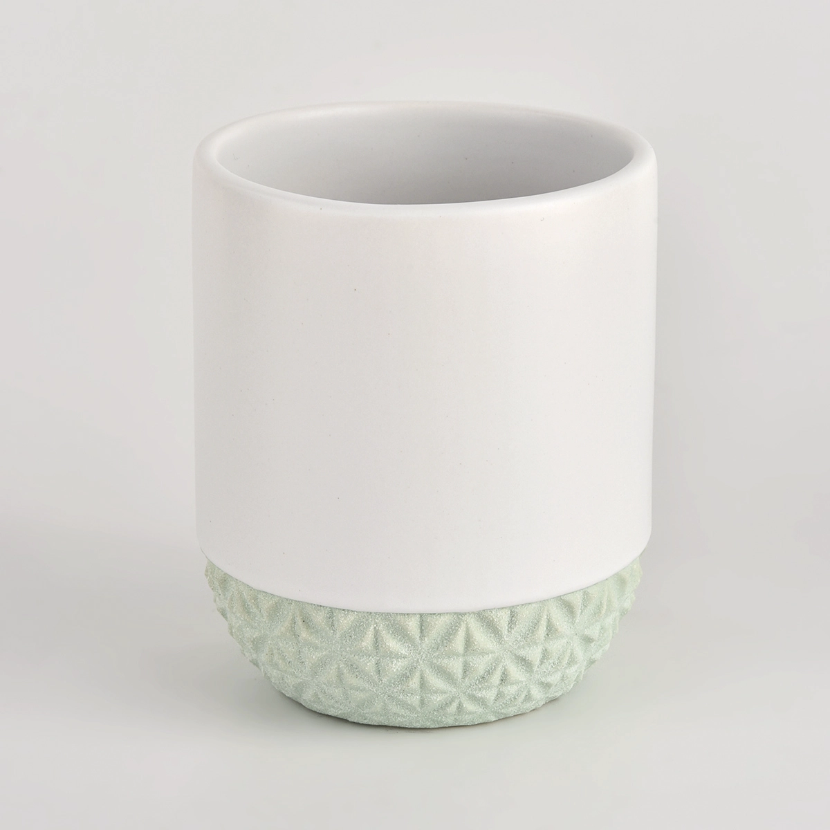 Sandy sureface ceramic candle jar with lids from Sunny Glassware