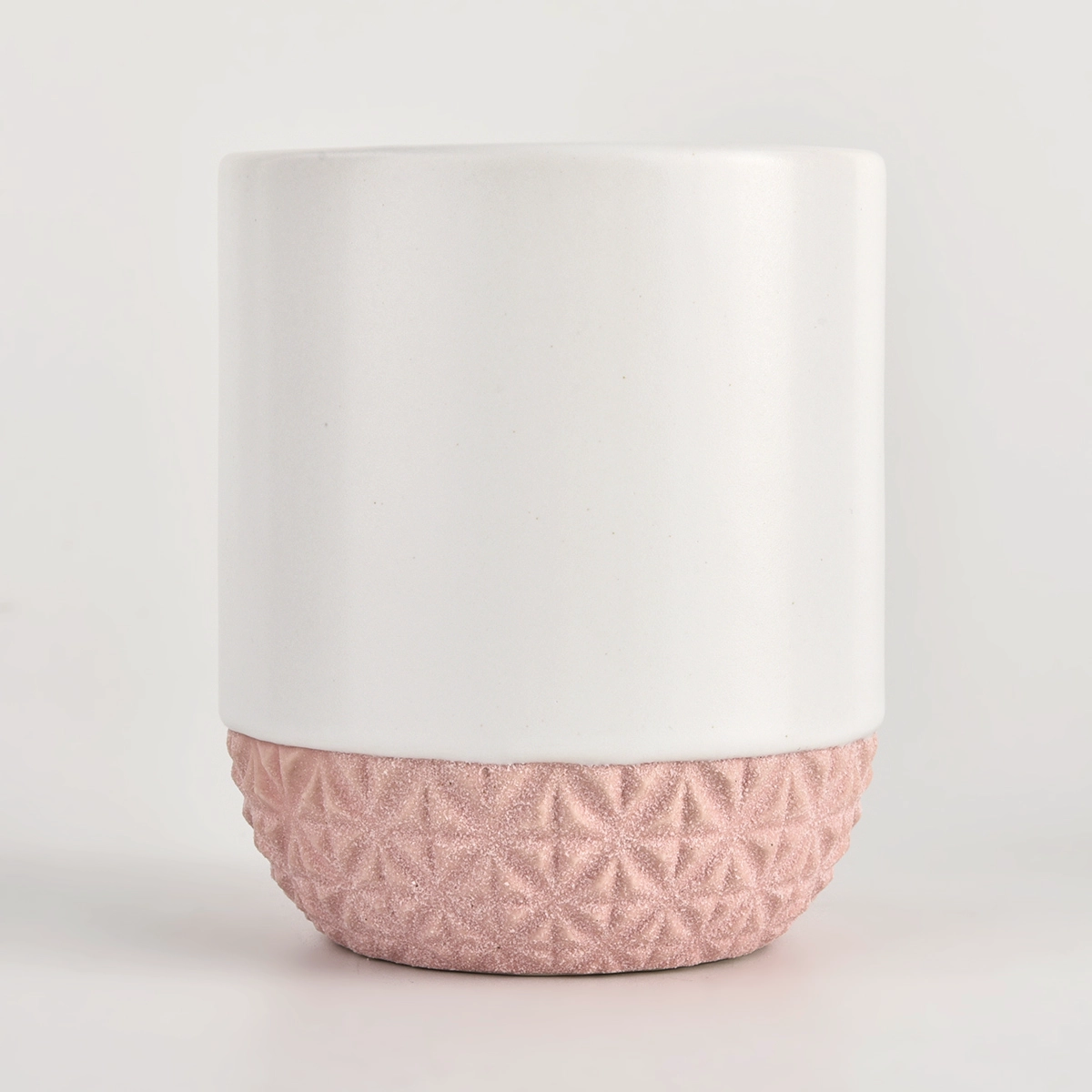 Sandy sureface ceramic candle jar with lids from Sunny Glassware