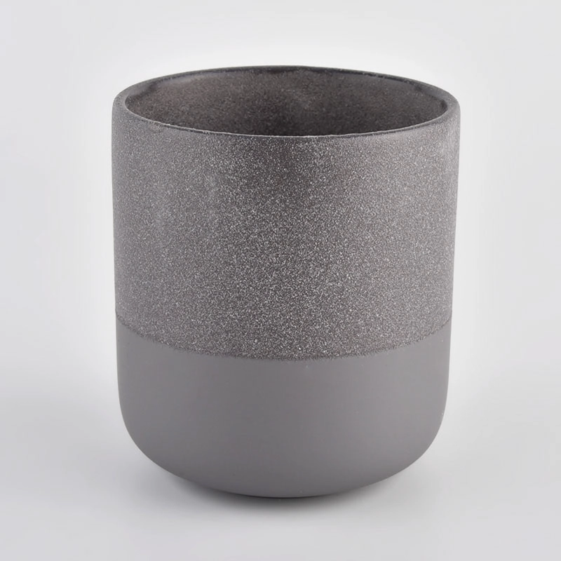 ceramic candle jar 12oz empty ceramic candle jar frost grey candle vessel