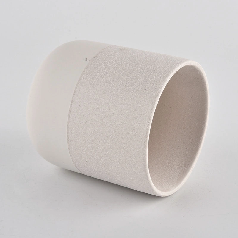 ceramic candle jar 400 ml white ceramic candle jar home decorative matte candle holder