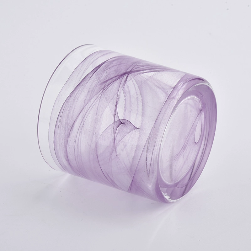 = Hot sale 157ml cylinder color material glass candle holder for supplier