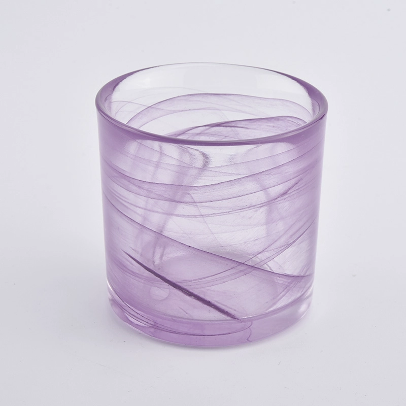 = Hot sale 157ml cylinder color material glass candle holder for supplier
