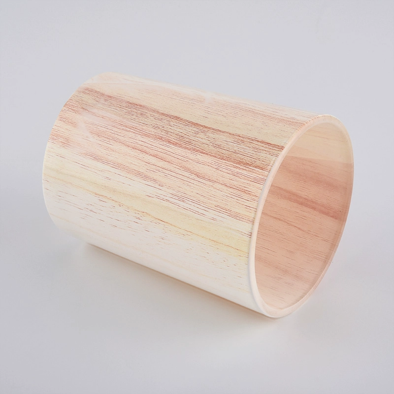 Hot sale 8oz 10oz orange line effect cylinder glass candle jar for wedding Hot sale 8oz 10oz orange line effect cylinder glass candle jar for wedding