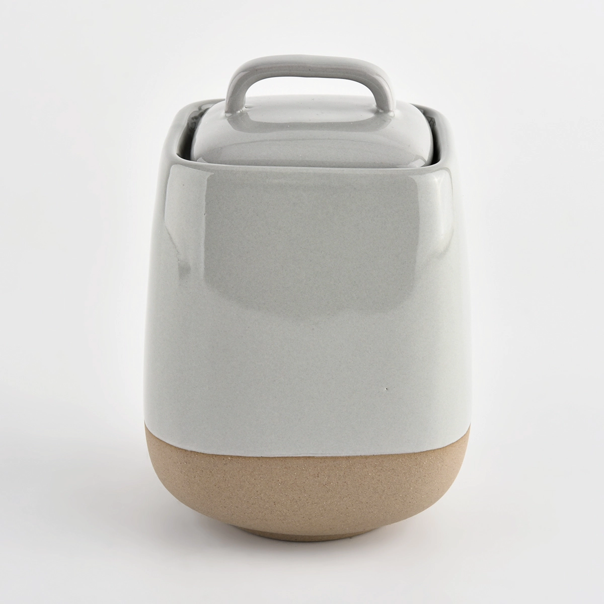 ceramic candle containers with lids and glazing color 