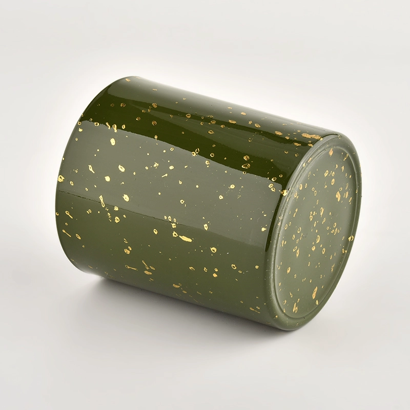 Luxury 8oz 10oz dark green cylinder glass candle jar for wholesale Luxury 8oz 10oz dark green cylinder glass candle jar for wholesale