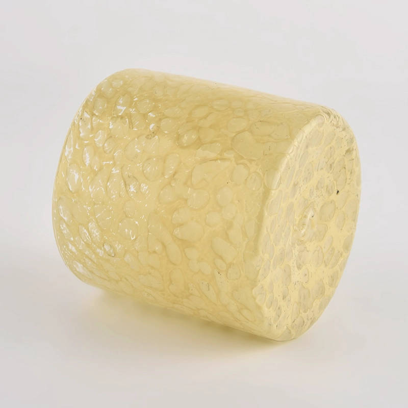 spider web pattern off white matte finish 10oz handmade spotted glass candle holder