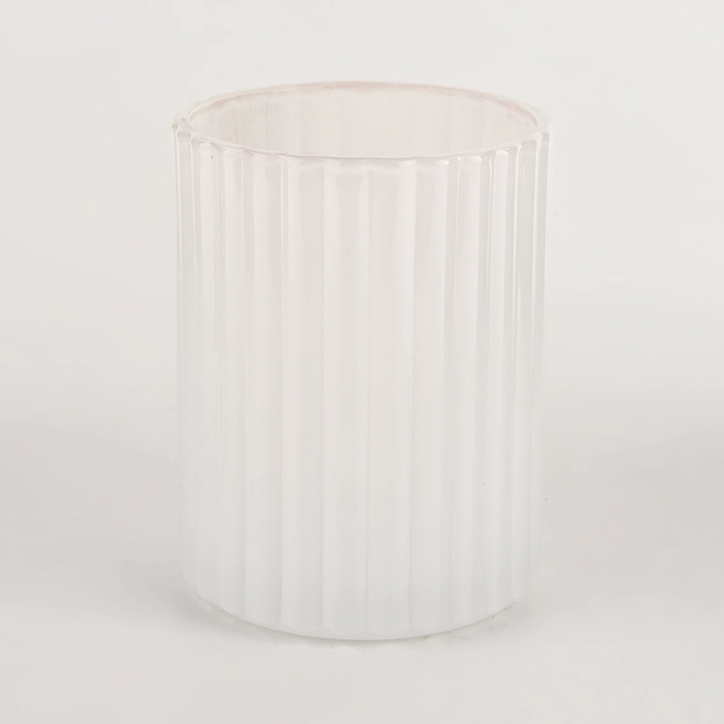 Popular 9oz Stripes Pattern Glass Candle Holders Wholesale Popular 9oz Stripes Pattern Glass Candle Holders Wholesale