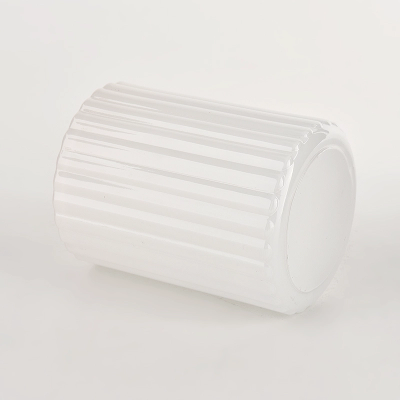 Popular 9oz Stripes Pattern Glass Candle Holders Wholesale Popular 9oz Stripes Pattern Glass Candle Holders Wholesale