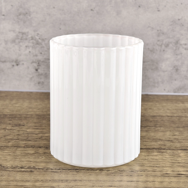 Popular 9oz Stripes Pattern Glass Candle Holders Wholesale Popular 9oz Stripes Pattern Glass Candle Holders Wholesale