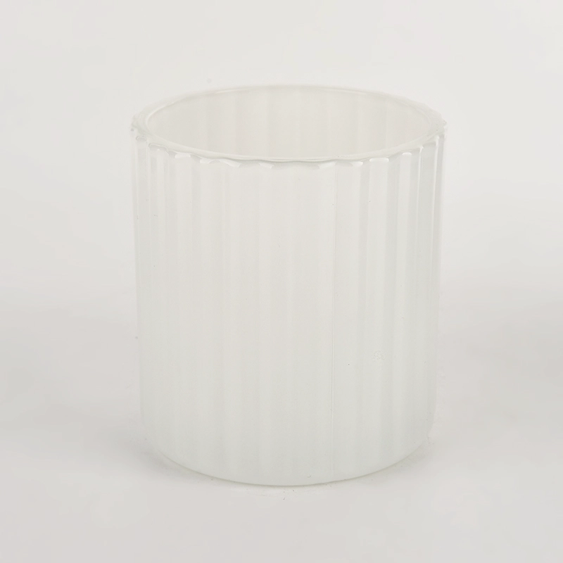 6oz Stripes Pattern Glass Candle Holders For Candle Making Wholesale 6oz Stripes Pattern Glass Candle Holders For Candle Making Wholesale