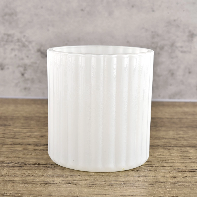 6oz Stripes Pattern Glass Candle Holders For Candle Making Wholesale 6oz Stripes Pattern Glass Candle Holders For Candle Making Wholesale