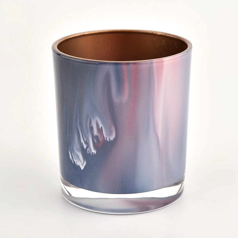 2022 new colurful glass candle jar with 8oz wax inside 