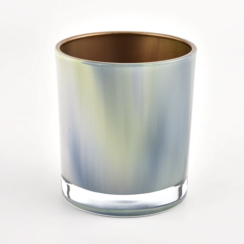 2022 new colurful glass candle jar with 8oz wax inside 