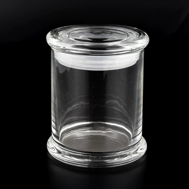 8 oz. Glass Jars, Clear Glass Candle Jars w/ Glass Flat Pressed Lids 