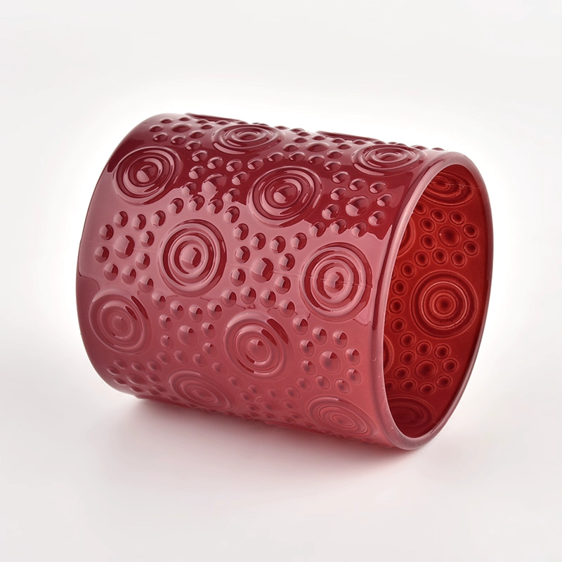 luxury bloom pattern glass candle jars
