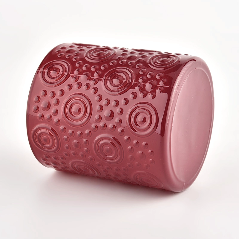 luxury bloom pattern glass candle jars