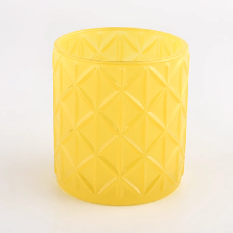 embossed diamond pattern glass candle jars for 6oz candle filling embossed diamond pattern glass candle jars for 6oz candle filling