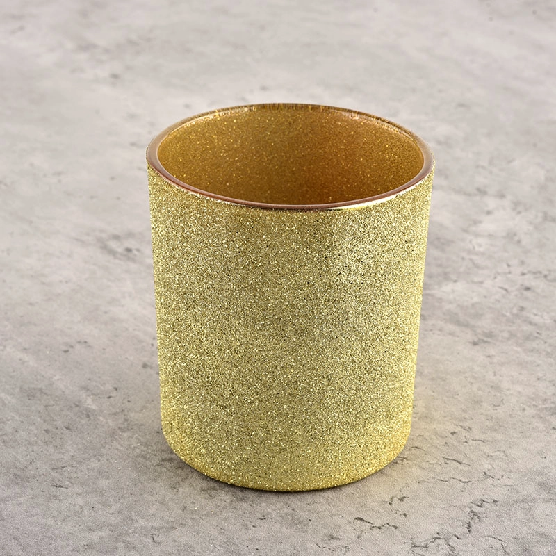 hot sale popular golden decoration glass candle jars wholesale
