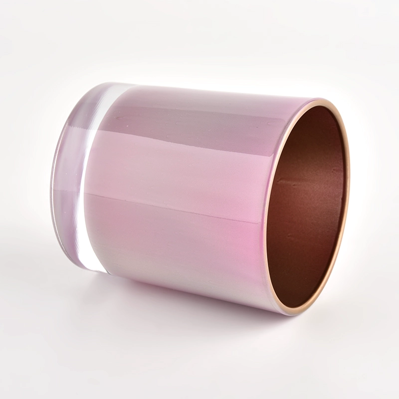 home decor metal color 8oz glass candle holder