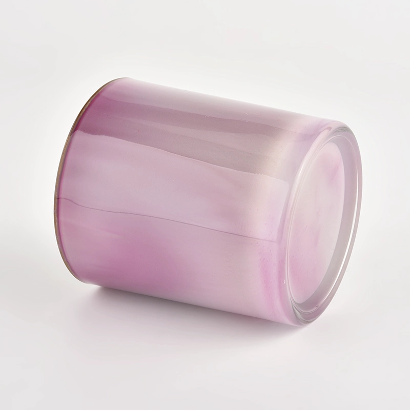 home decor metal color 8oz glass candle holder