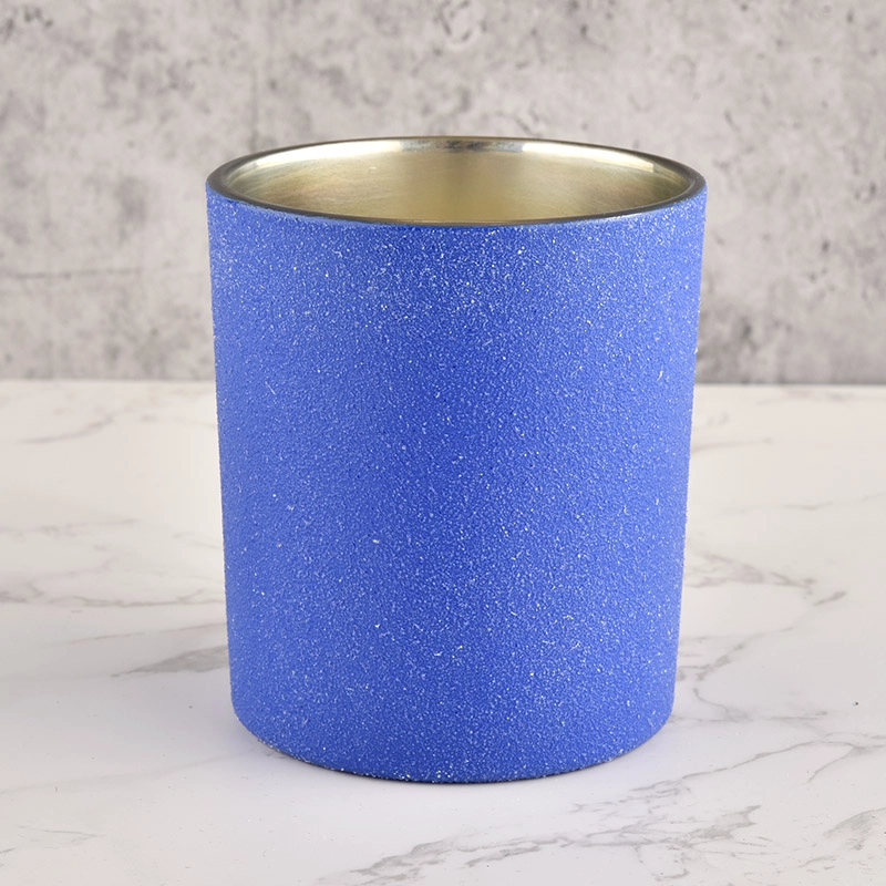 luxury electroplating blue glass candle jars luxury electroplating blue glass candle jars