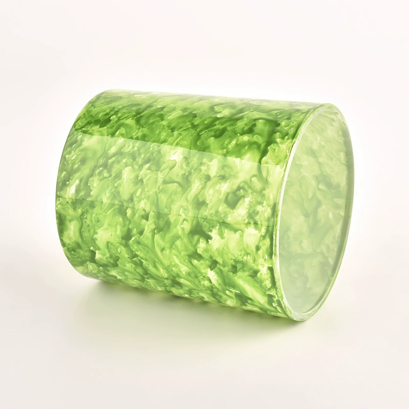 8oz glass candle holders with marble finish painting 8oz glass candle holders with marble finish painting