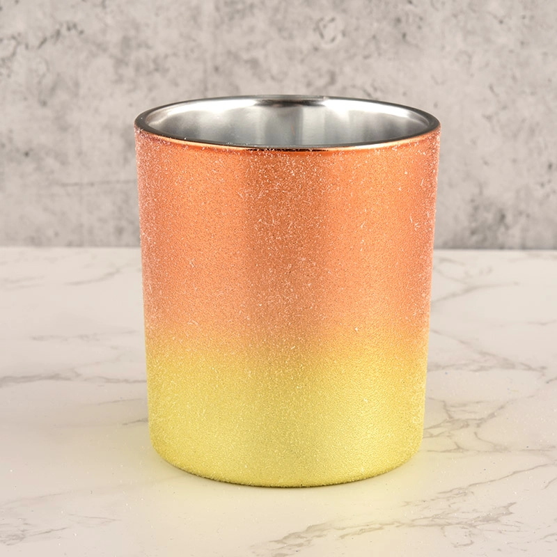 home decor matte ombre style glass candle jar