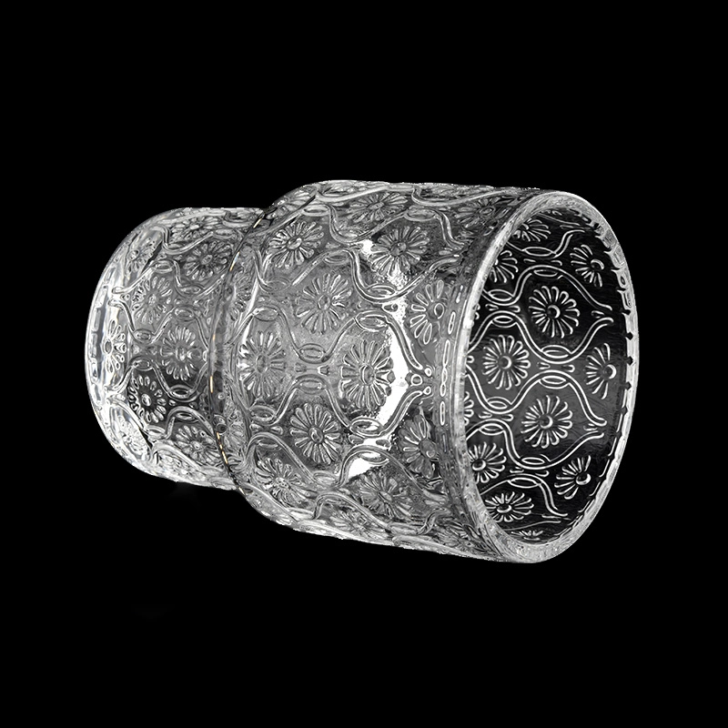 luxury clear steps embossed glass candle jar luxury clear steps embossed glass candle jar