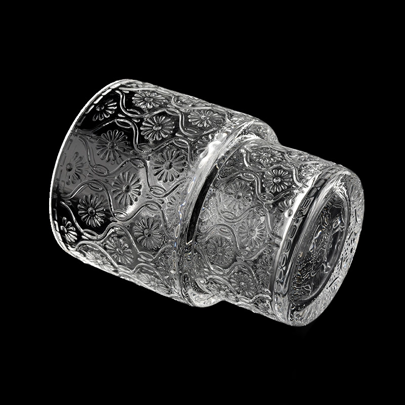 luxury clear steps embossed glass candle jar luxury clear steps embossed glass candle jar