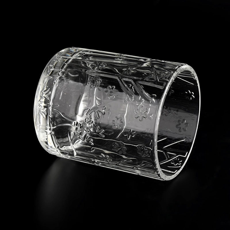 luxury clear embossed glass candle jars luxury clear embossed glass candle jars