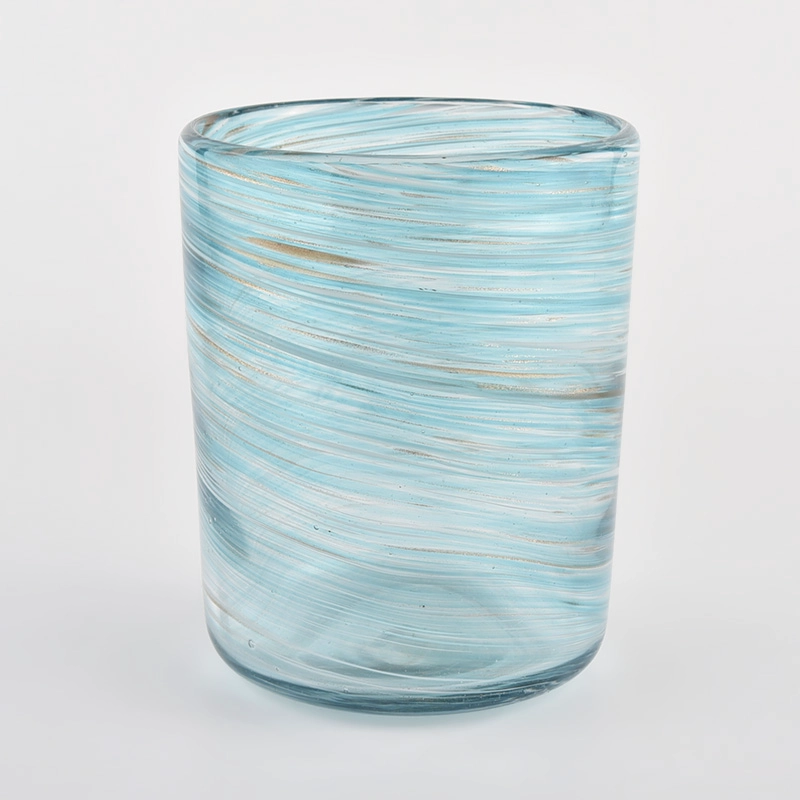 Sunny Glassware blue cylinder glass jars for candle making wholesale Sunny Glassware blue cylinder glass jars for candle making wholesale