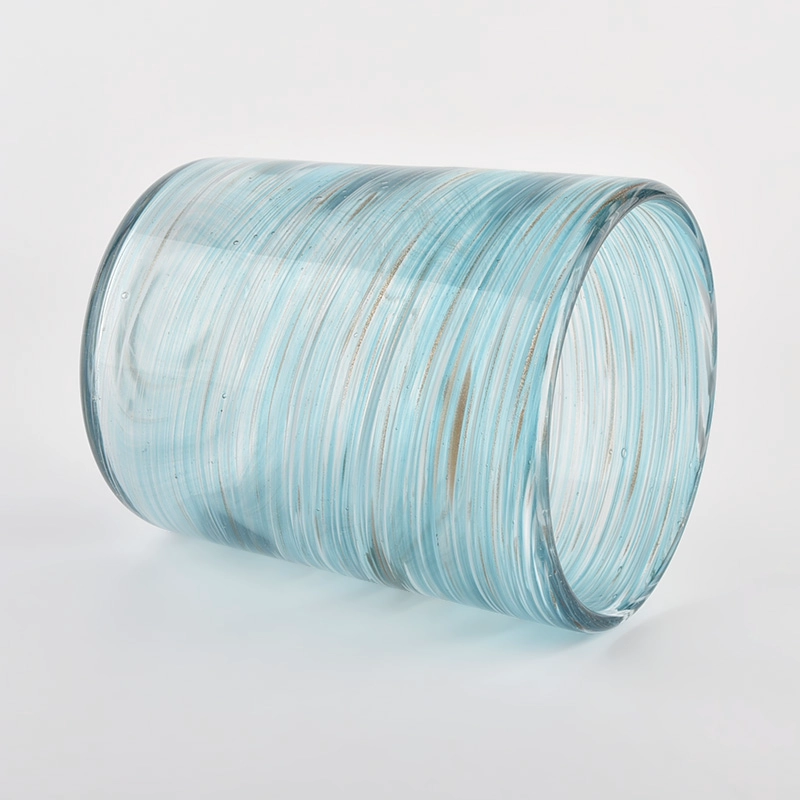 Sunny Glassware blue cylinder glass jars for candle making wholesale Sunny Glassware blue cylinder glass jars for candle making wholesale