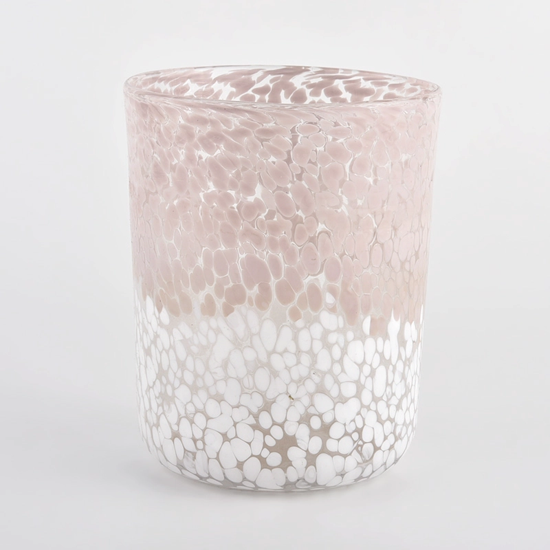 Sunny Glassware color mixed speckled cylindrical glass container luxury candle jars wholesale Sunny Glassware color mixed speckled cylindrical glass container luxury candle jars wholesale