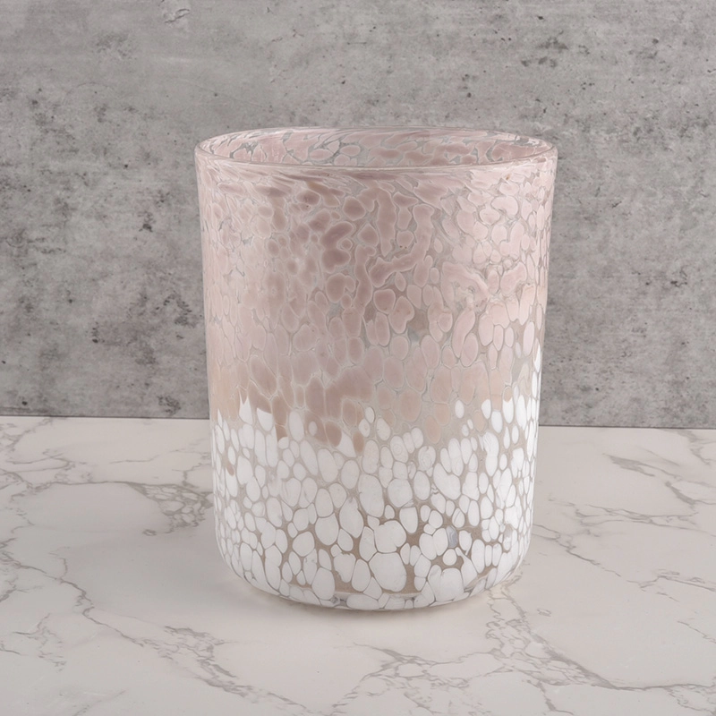 Sunny Glassware color mixed speckled cylindrical glass container luxury candle jars wholesale Sunny Glassware color mixed speckled cylindrical glass container luxury candle jars wholesale