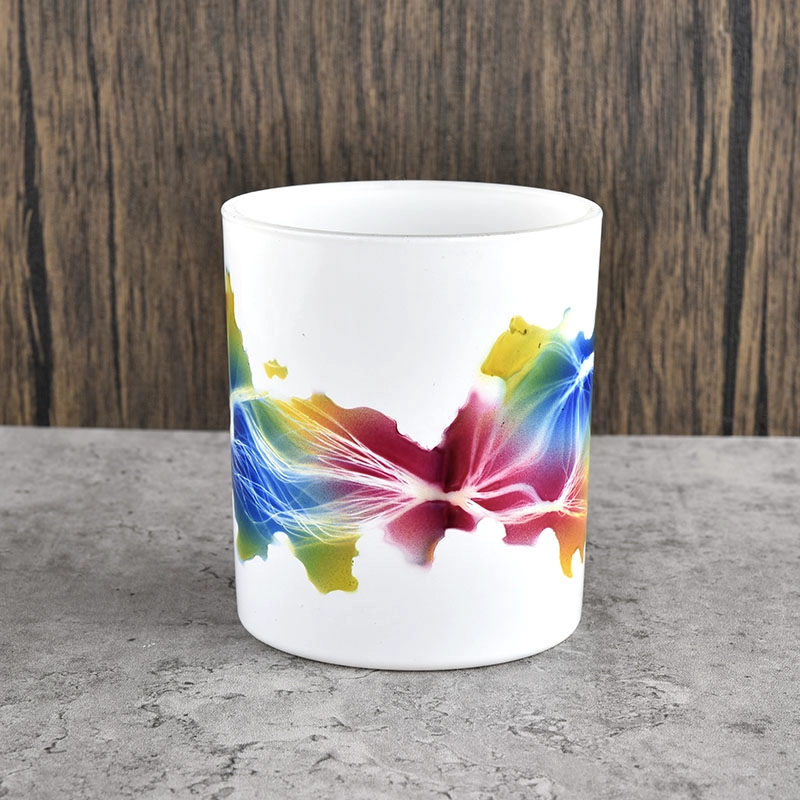 home decor 8oz hand painted glass candle jar